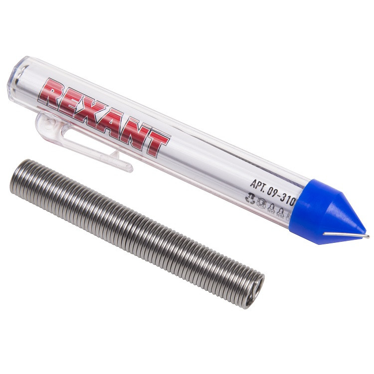 Припой-катушка с канифолью Rexant 09-3103 ПОС-60 1 мм 20 г