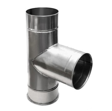 Тройник для дымохода нержавеющая сталь Eco Flue одноконтурный 0,5 мм D120 мм угол 90 градусов