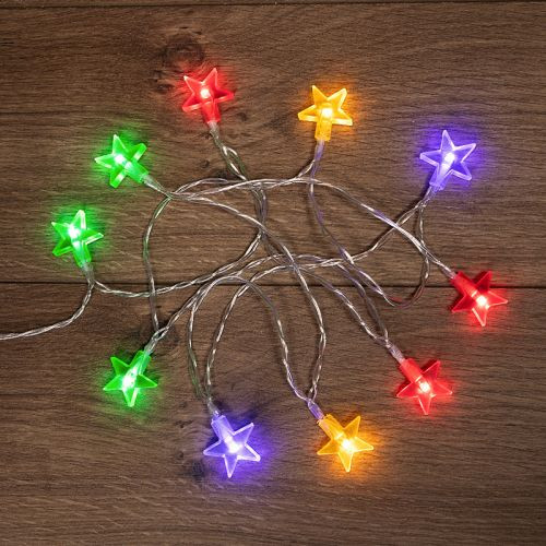 Гирлянда светодиодная Neon-Night 303-090 Звездочки мультиколор 1,5 м 10Led 2хAA