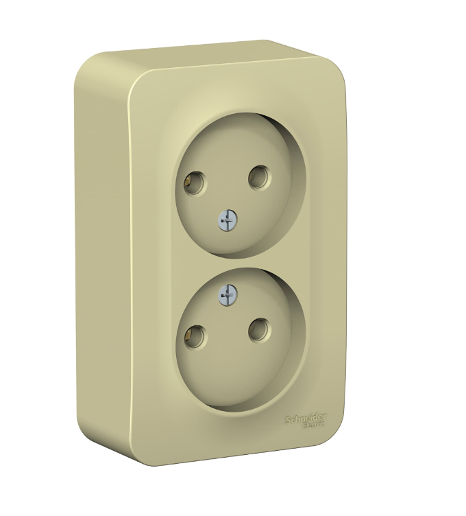 Розетка Schneider Electric Blanca BLNRA000217 двухместная без заземления с изолированной пластиной бежевая