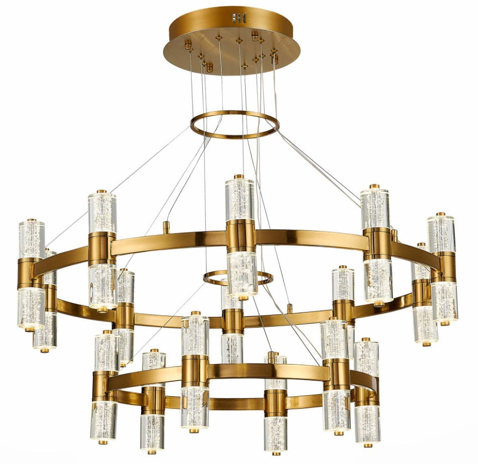 Люстра подвесная ST Luce Gemina SL6007.203.32 LED 32х2,5W 4000K латунь/прозрачный