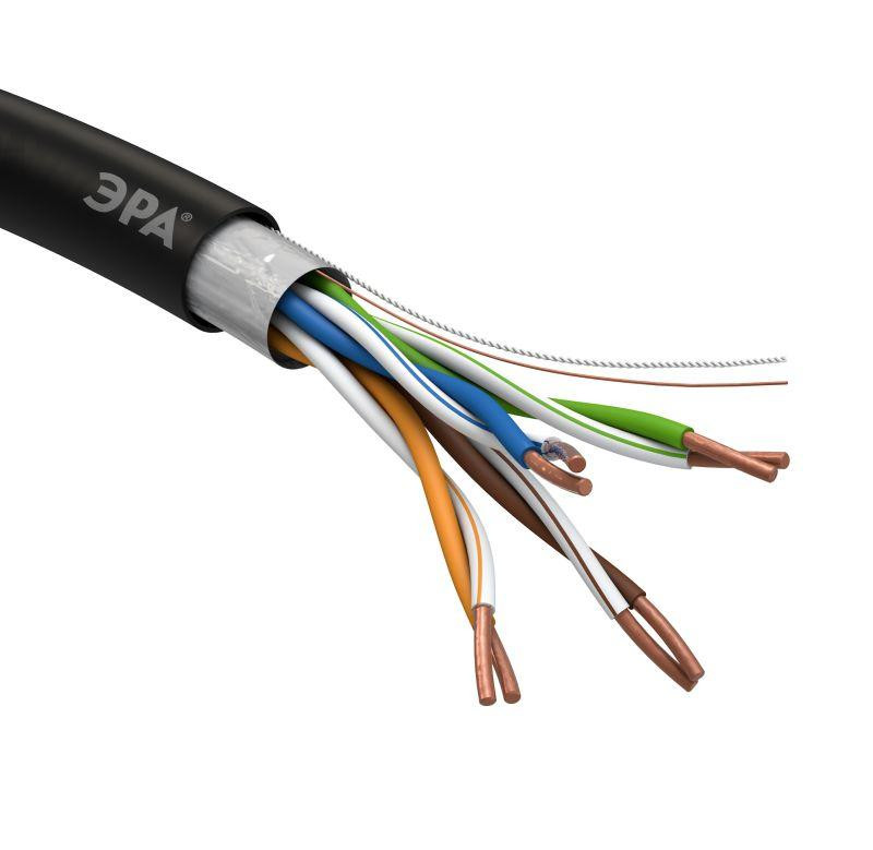 Кабель FTP 4x2x24 AWG Cat5e CU PE OUTDOOR 305м (м) ЭРА Б0044689