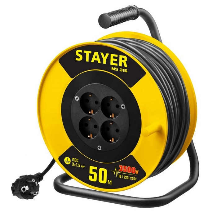 Удлинитель силовой на катушке Stayer MS 315 55078-50 50 м