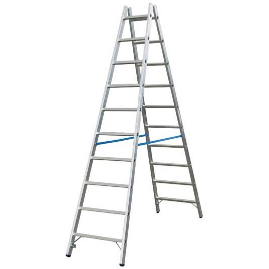 Стремянка двухсторонняя алюминиевая Krause Stabilo 124937 2х10