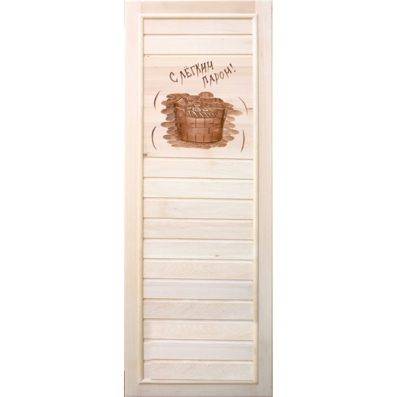 Дверь для бани Doorwood DW00006 С легким паром вагонка эконом 750х1850 мм
