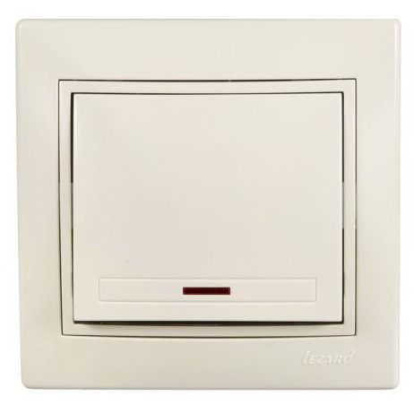 Выключатель Lezard Mira 701-0303-111 одноклавишный с подсветкой крем