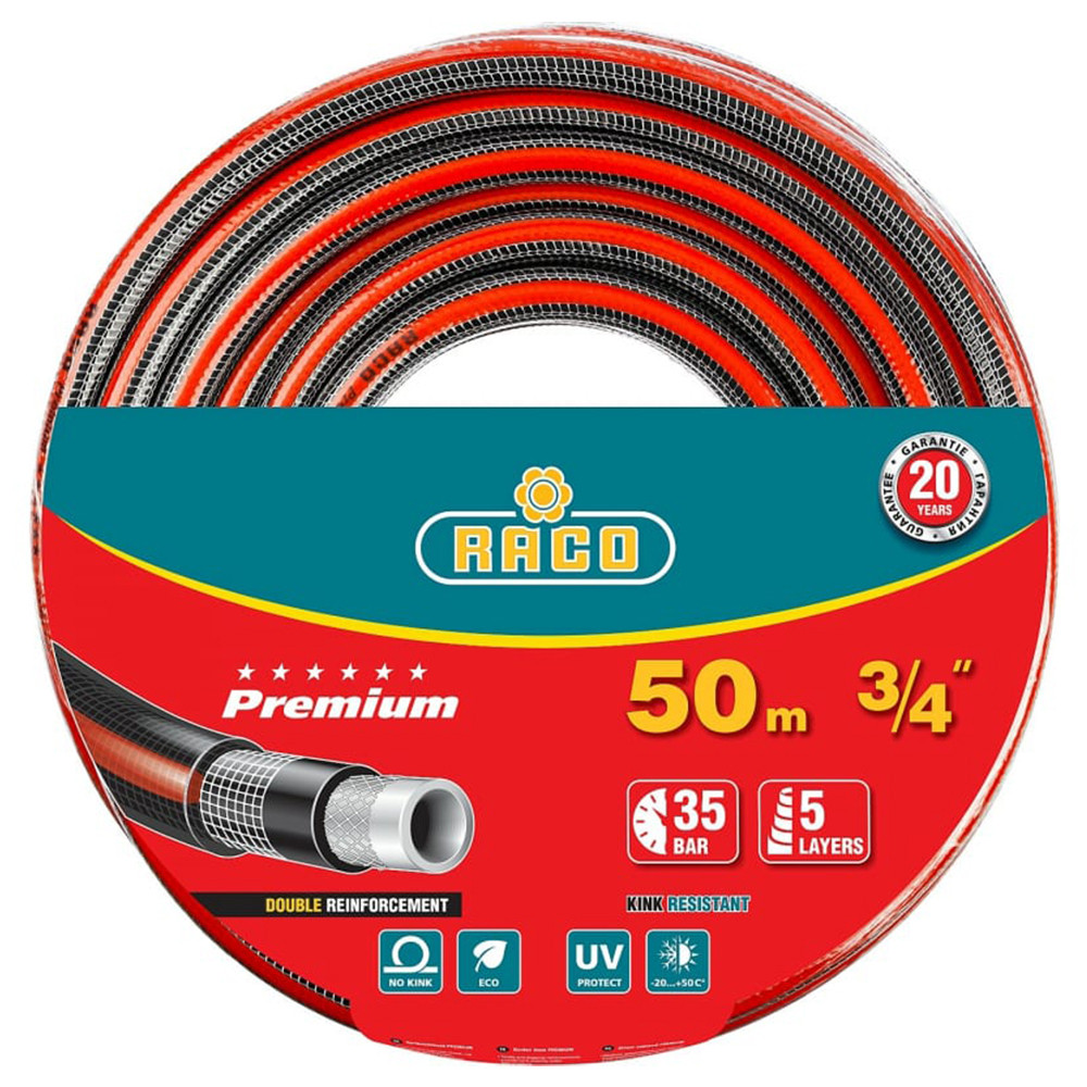 Шланг поливочный армированный Raco Premium 40300-3/4-50_z01 35 атмосфер 3/4 дюйма 50 м