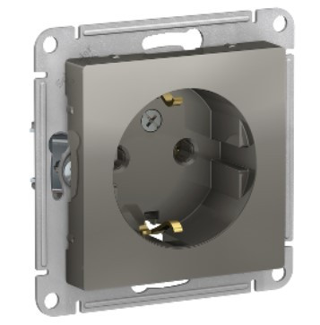 Механизм одноместной розетки Schneider Electric AtlasDesign ATN000943 сталь
