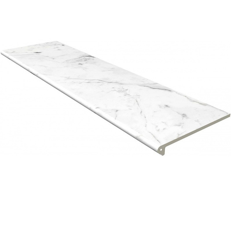 Ступень клинкерная Gres Aragon Peldano Redondeado 120 Marble Carrara Blanco Liso 1200х300 мм