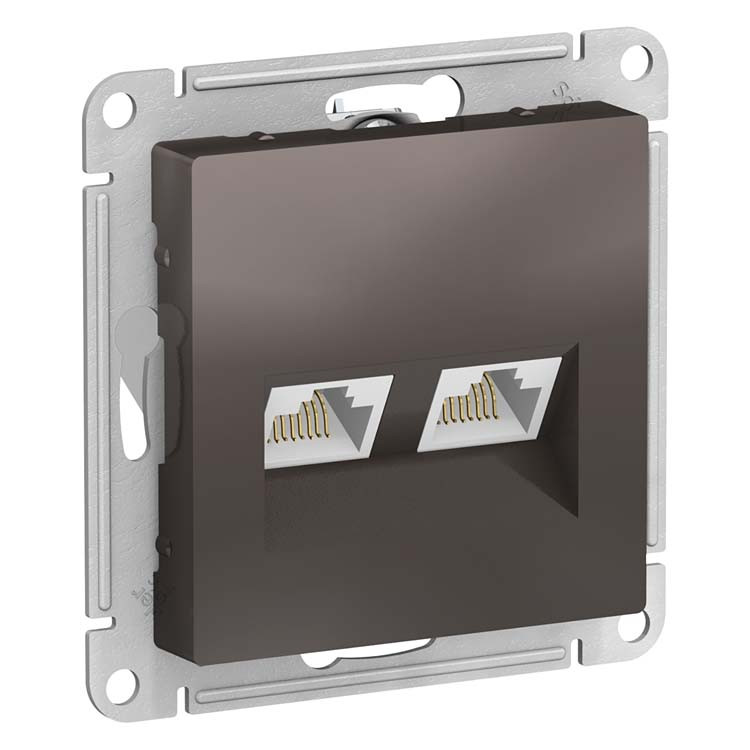 Механизм компьютерной розетки Schneider Electric AtlasDesign ATN000685 RJ45 двухместный мокко