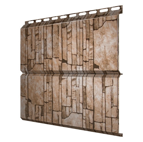 Сайдинг Grand Line Экобрус Colority Print 0,5 мм Sand Stone резка