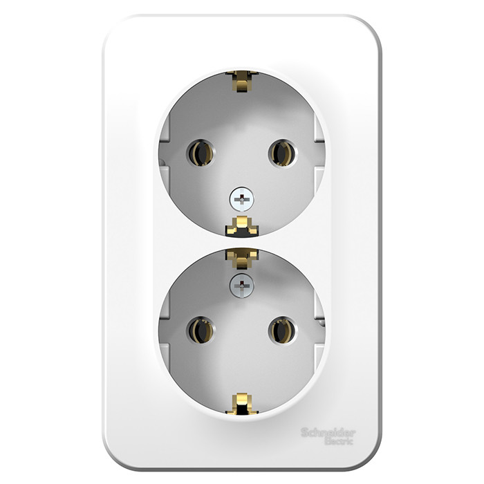 Розетка Schneider Electric Blanca BLNRA010201 двухместная с заземлением белая