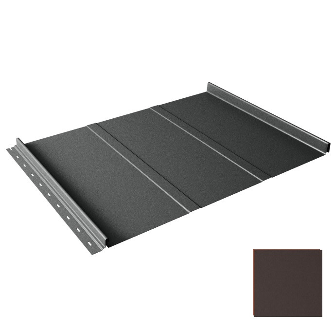 Кликфальц Line Grand Line Satin Matt TX 0,5 мм RAL 8017 шоколадно-коричневый с пленкой на замках резка