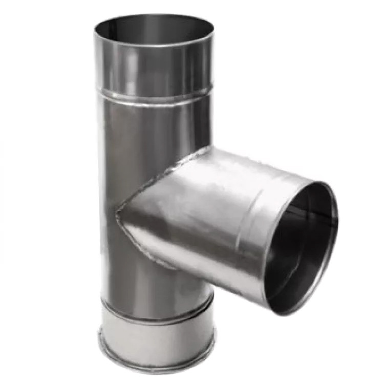 Тройник для дымохода нержавеющая сталь Eco Flue одноконтурный 1 мм D115 мм угол 90 градусов
