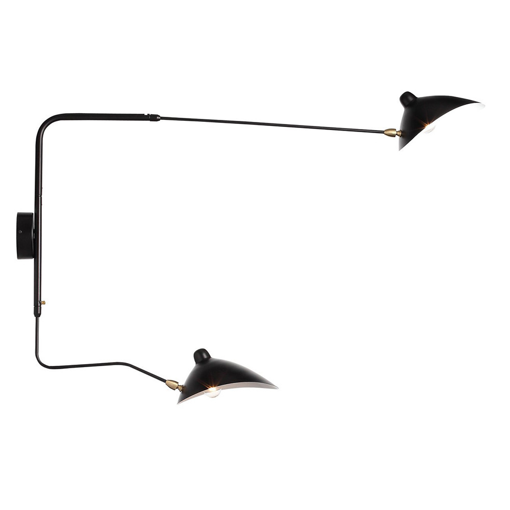 Светильник настенный ST Luce Spruzzo SL305.401.02 черный черный белый E27 2х60W