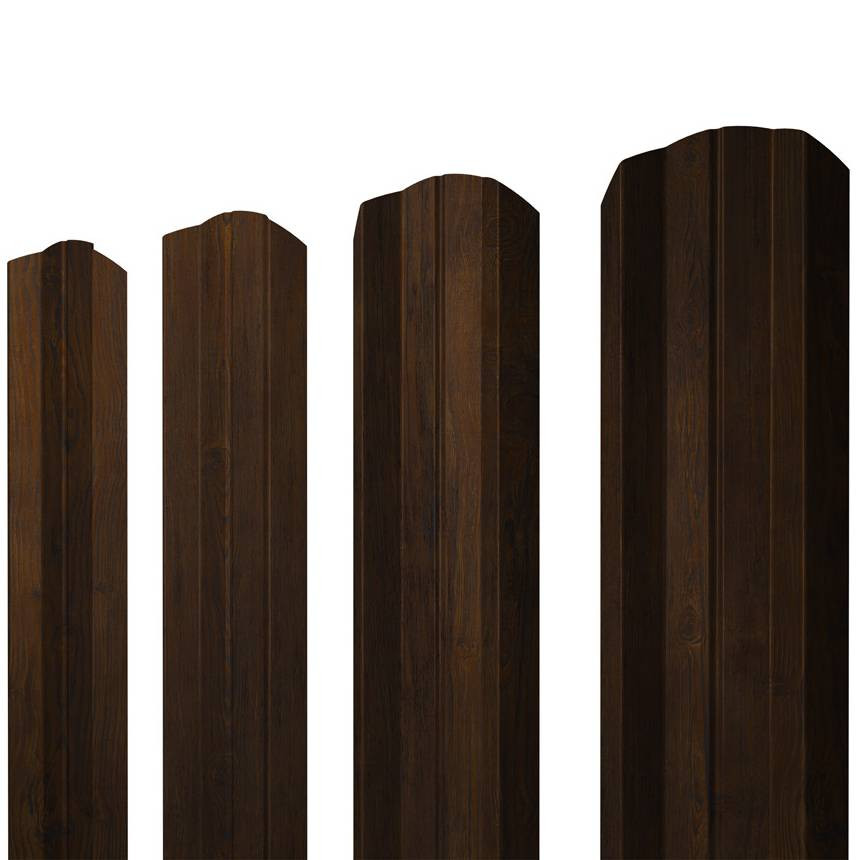 Штакетник М-образный Grand Line Print Elite Chestnut Wood TwinColor фигурный резка 0,45 мм