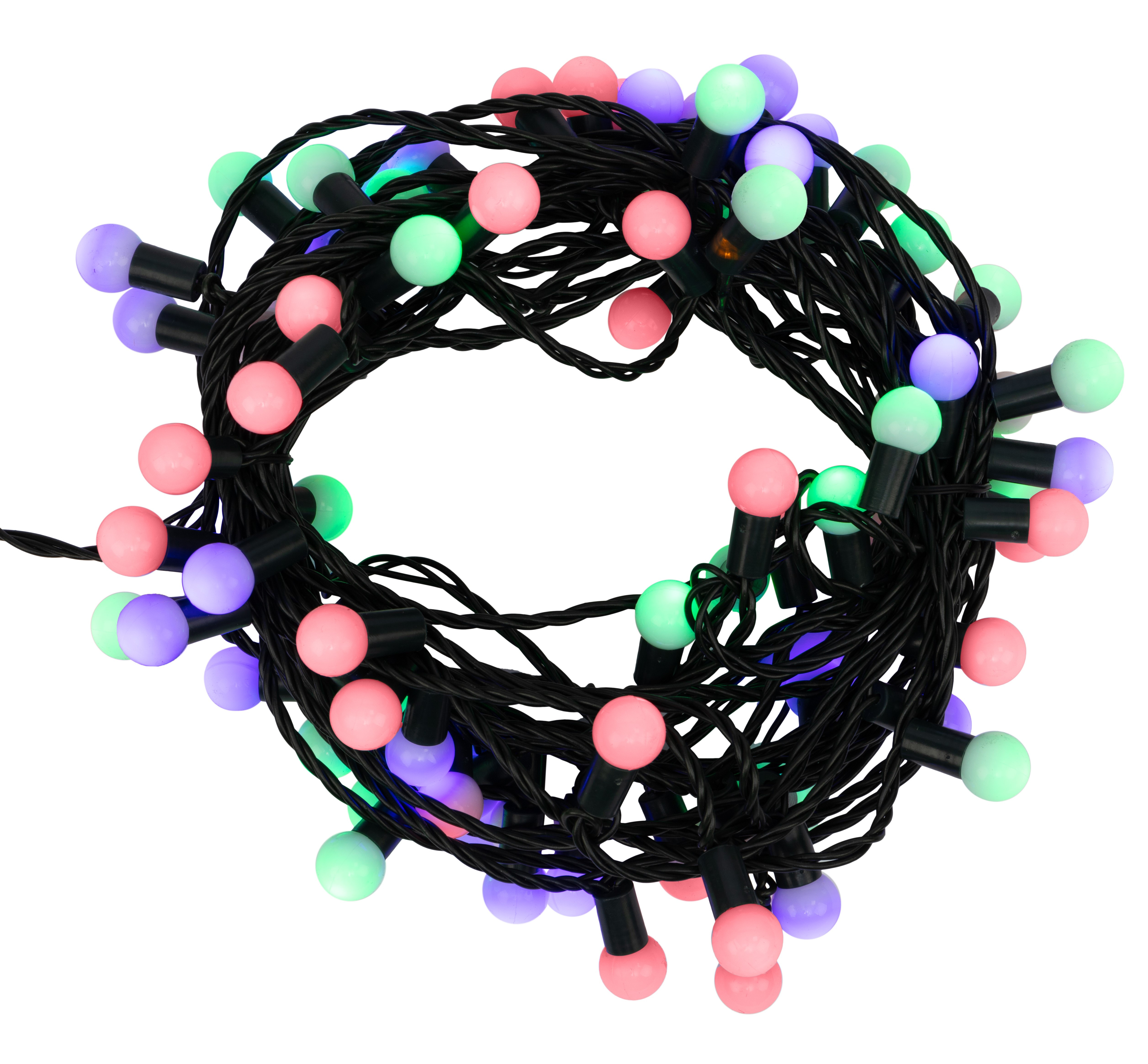 Гирлянда светодиодная Neon-Night 303-509-6 Мультишарики 1,75 см 80LED мультиколор с динамикой 10 м