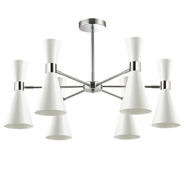 Люстра потолочная Lumion Quinn Moderni LN18 153 3661/6C E14 6x60W хром/матовый белый