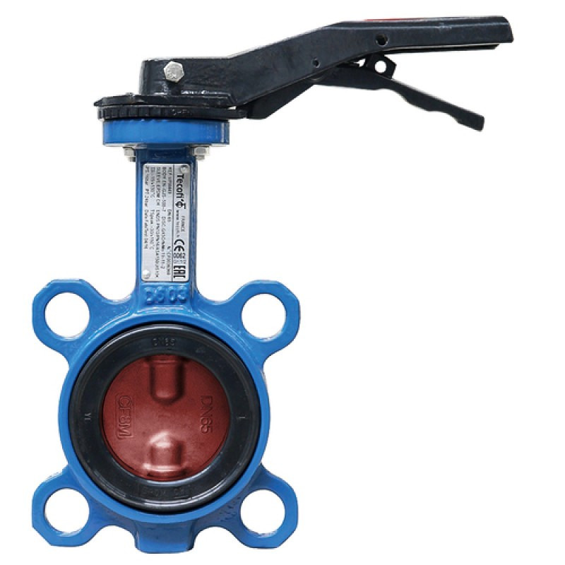 Затвор дисковый поворотный Tecofi VPI4448-02EP0050 Ду 50 Ру16 с чугунным диском