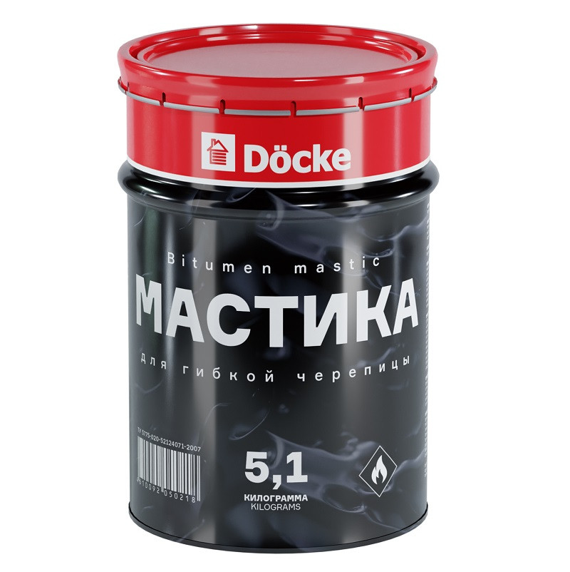Мастика для гибкой черепицы битумная Docke 5,1 кг