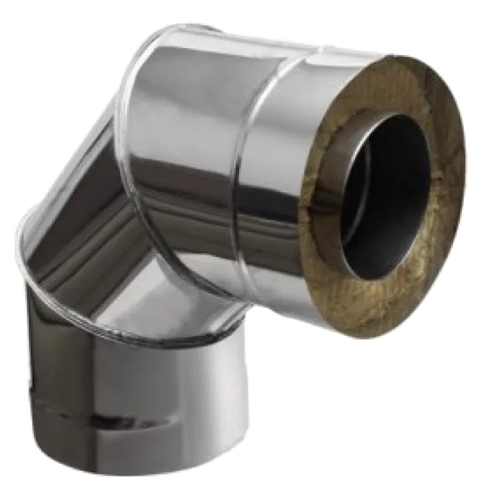 Сэндвич колено для дымохода оцинкованная сталь Eco Flue 1 мм D230х150 мм угол 90 градусов