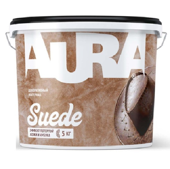 Декоративное покрытие Aura Suede c эффектом потертой кожи и нубука белый 5 кг