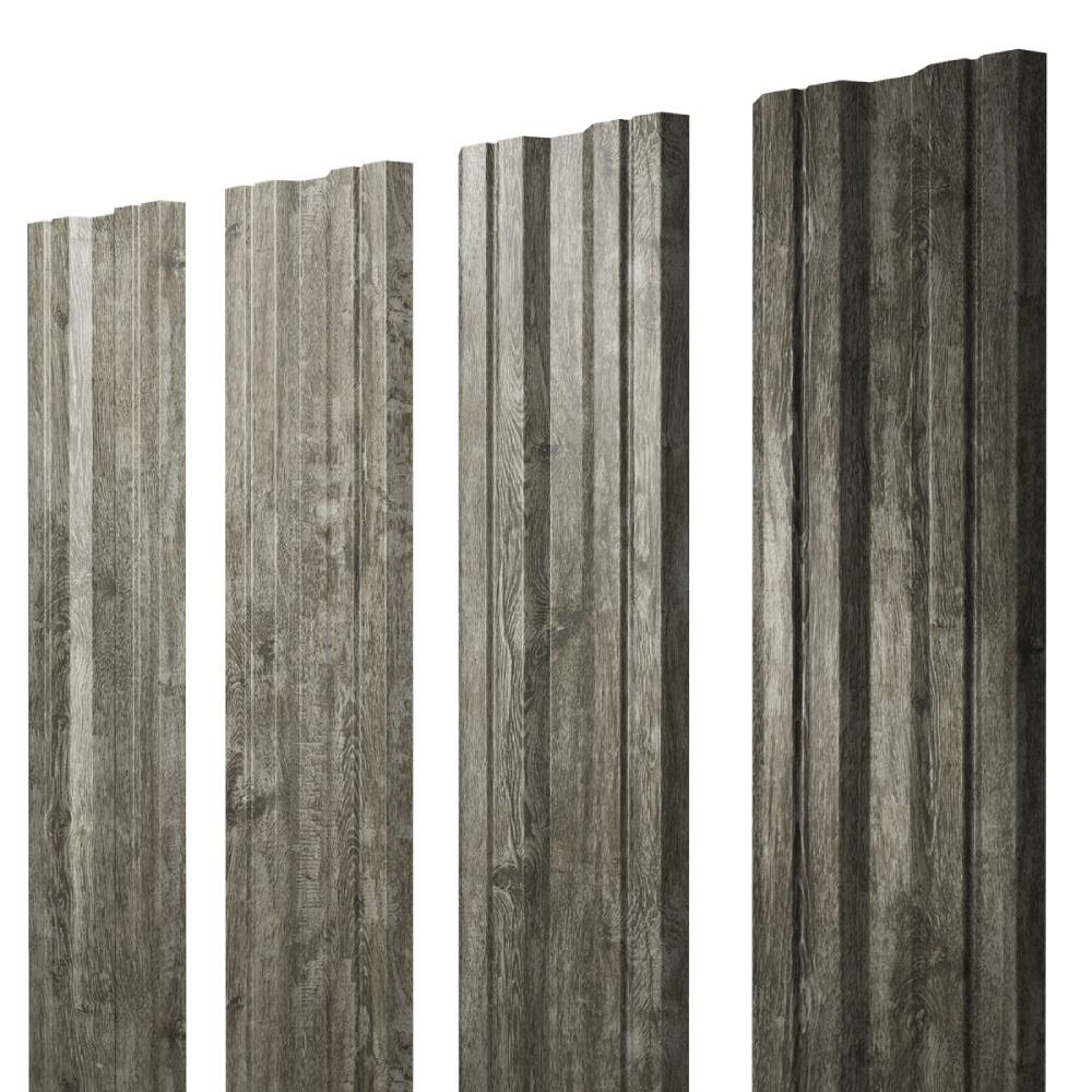 Штакетник П-образный Grand Line Print Elite 0,45 мм Nordic Wood TwinColor резка