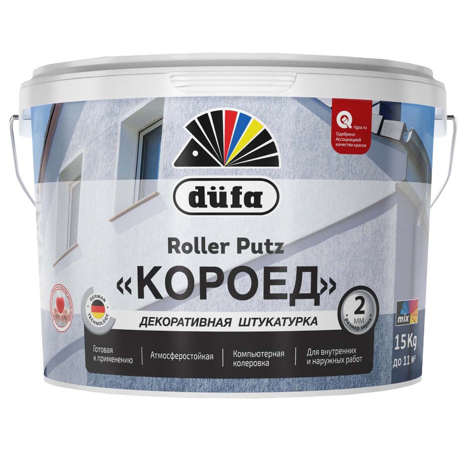 Штукатурка декоративная роллерная Dufa Retail Roller Putz матовая 15 кг