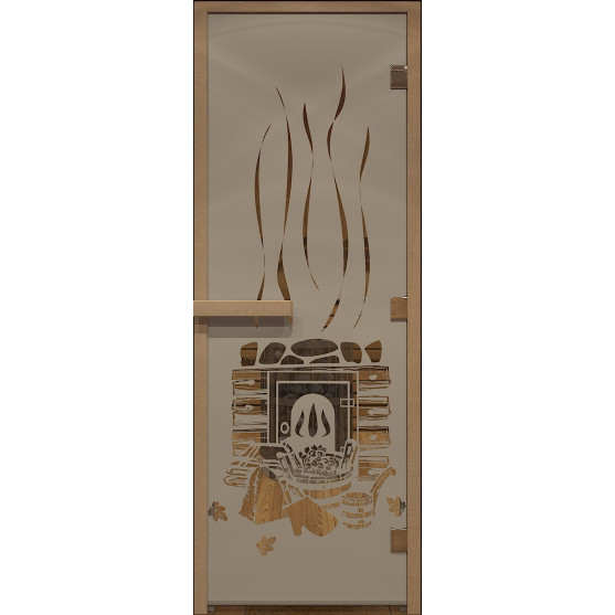 Дверь для сауны стеклянная Doorwood DW00067 Банька сатин 700х1900 мм