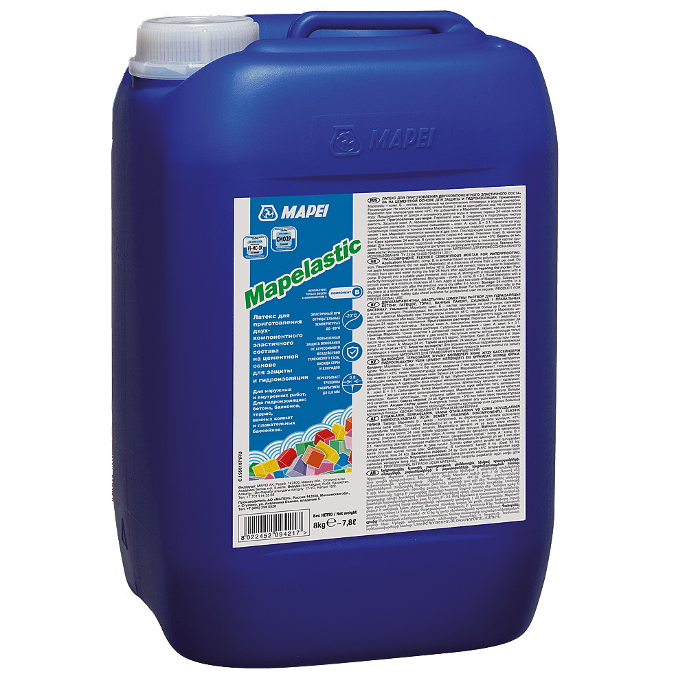 Гидроизоляция двухкомпонентная эластичная Mapei Mapelastic компонент B 8 кг