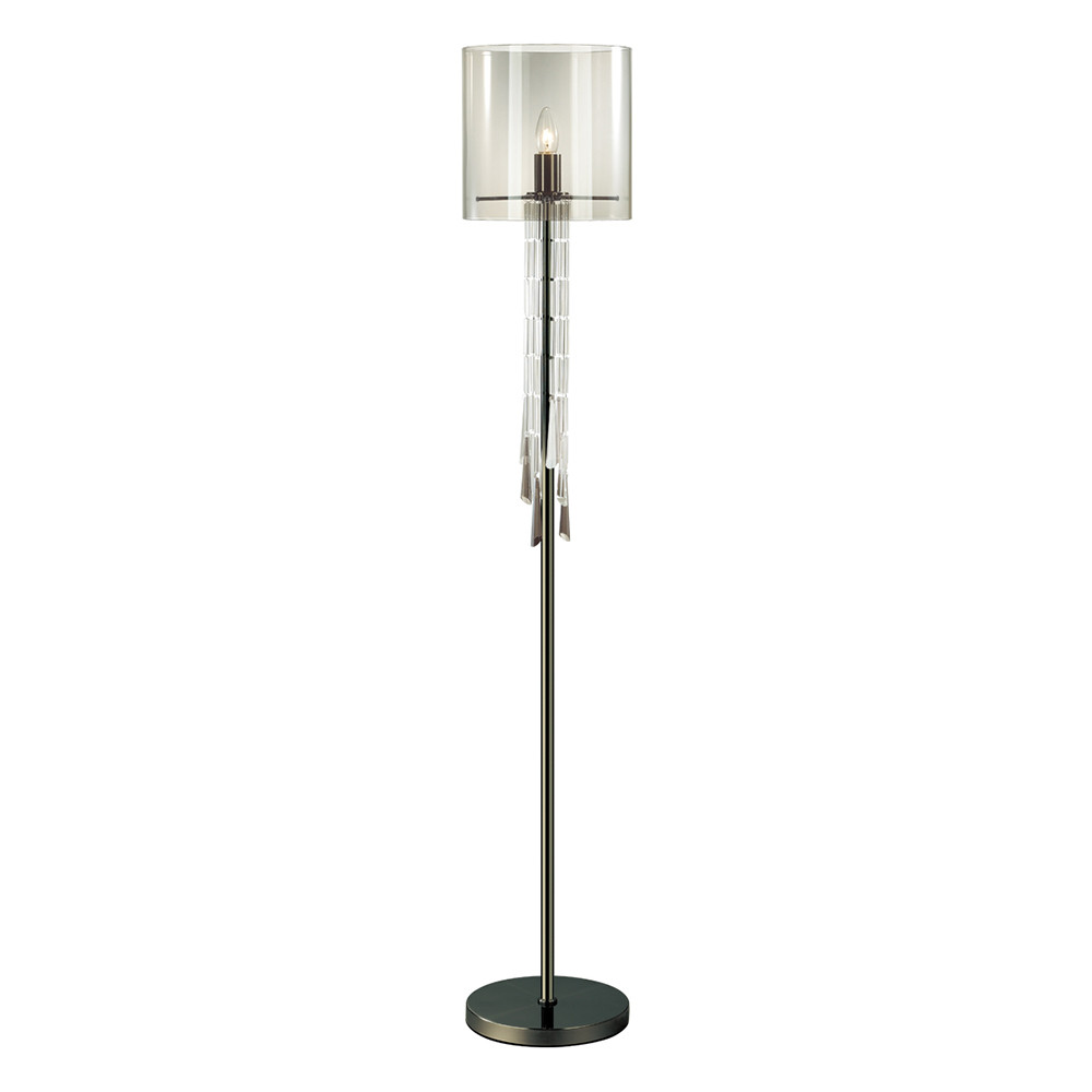 Торшер Odeon Light Hall Nicole ODL_EX23 43 4890/1F 40W черный хром дымчатый