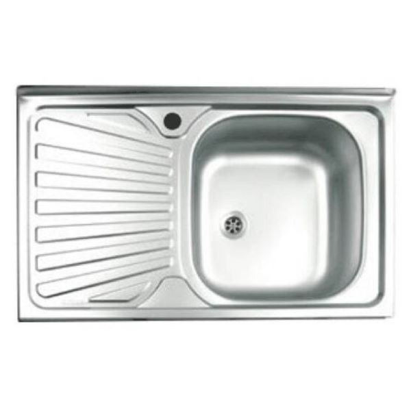 Кухонная мойка накладная Trio Aisi 430 нержавеющая сталь правая 80х50х13 см