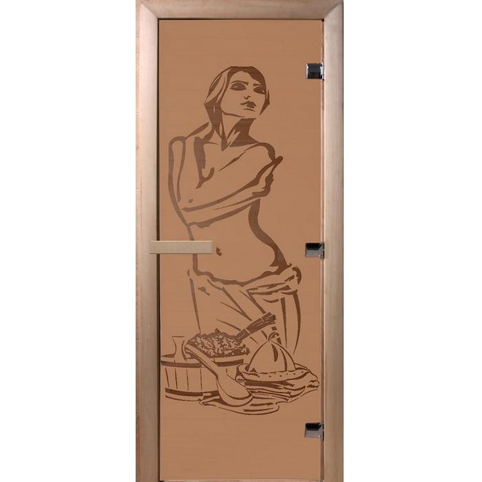 Дверь для сауны стеклянная Doorwood DW00098 Искушение бронза матовая 800х2000 мм