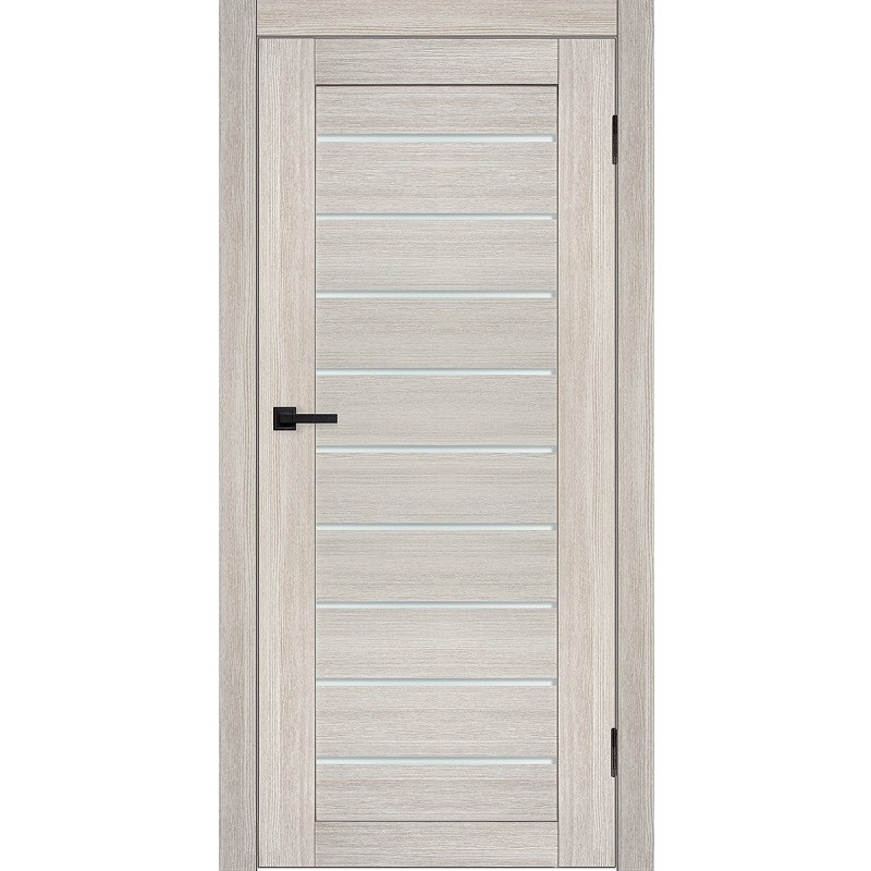 Дверь межкомнатная Komfort Doors Альфа Экошпон Капучино стекло белое матовое 1900х600 мм в комплекте коробка 2,5 шт. и наличник 5 шт.