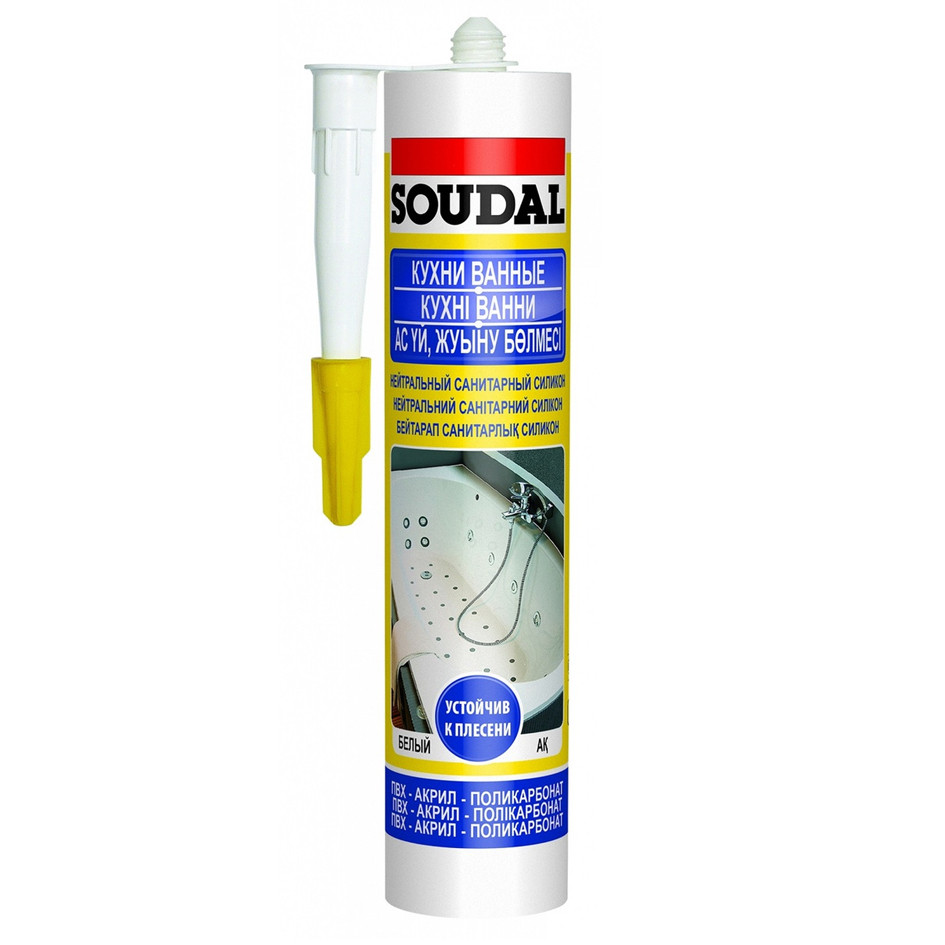 Герметик силиконовый Soudal нейтральный санитарный бесцветный 280 мл