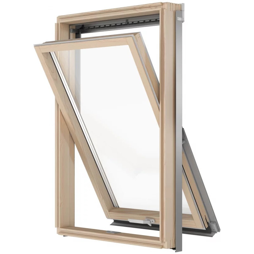 Окно мансардное двухкамерное Rooflite+ Trio Pine AAY M6A B1500 PLS 780х1180 мм ручка снизу
