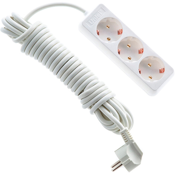 Удлинитель бытовой Uniel Standard S-GCD3-7 7 м 3 розетки с заземлением 3500 Вт