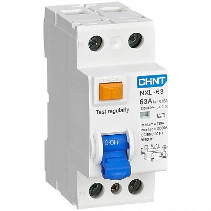 Устройство защитного отключения Chint 280721 NXL-63 6kA 2P 25A 30mA AC