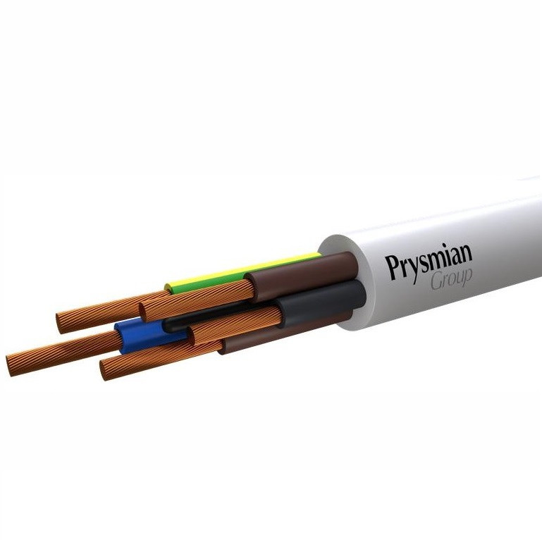 Провод силовой РЭК-PRYSMIAN ПВС 5х1,5 0,38кВ белый