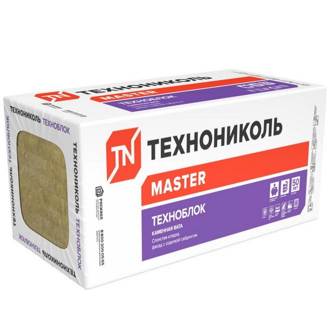 Базальтовая вата Технониколь Техноблок Стандарт 1200х600х100 мм 4 плиты в упаковке