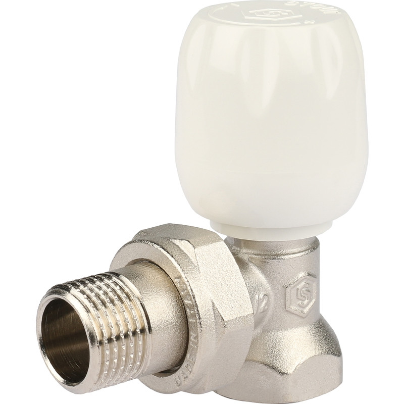 Клапан ручной терморегулирующий Stout SVRs 1152 000015 1/2 дюйма угловой с неподъемным шпинделем