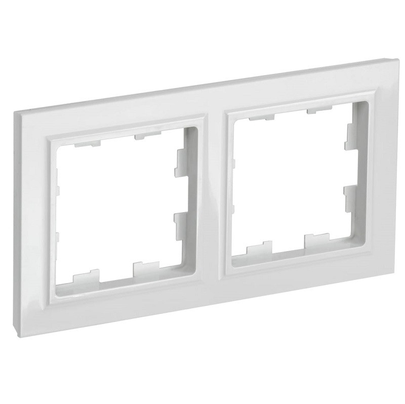 Рамка IEK Brite BR-M22-K01РУ-2-БрБ двухместная белая
