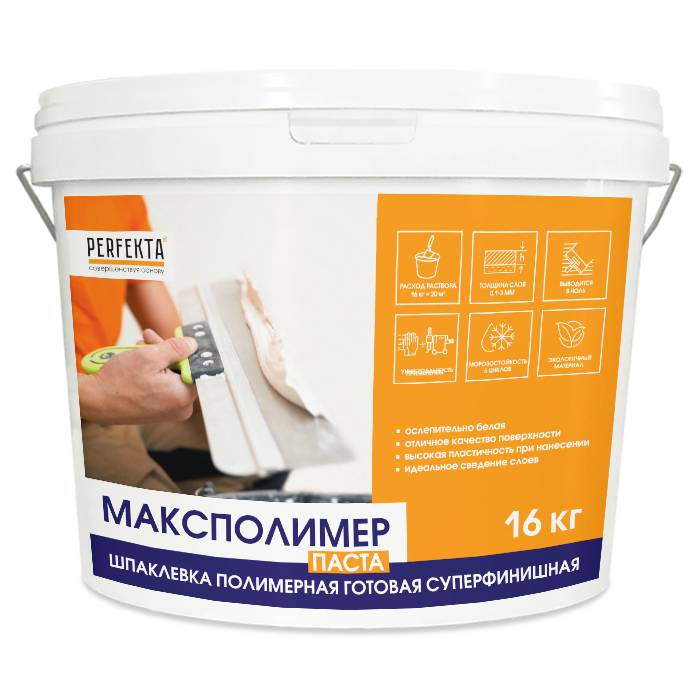 Шпатлевка полимерная Perfekta Максполимер суперфинишная 16 кг