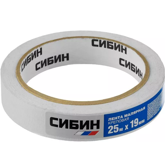 Лента малярная Cибин 12111-19_z01 креповая 19 мм 25 м