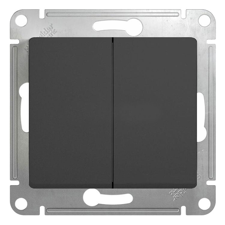 Механизм переключателя Schneider Electric Glossa GSL000765 двухклавишный антрацит