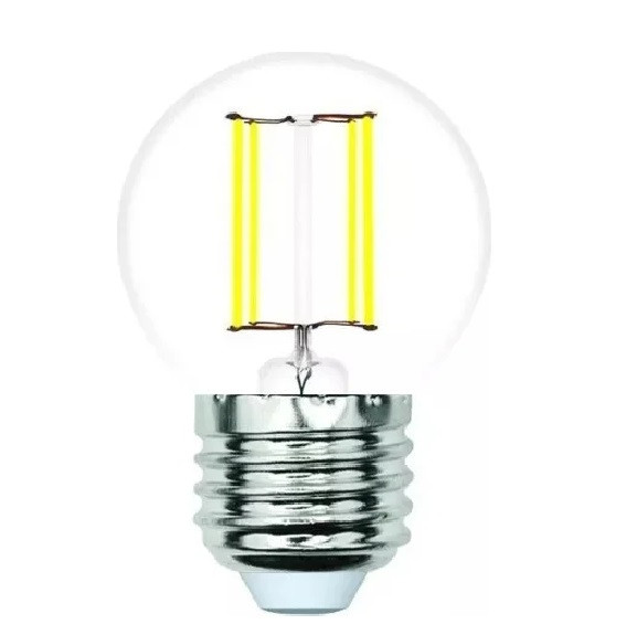 Лампа светодиодная Volpe LED-G45-4W/4000K/E27/CL/SLF шар Е27 4Вт 4000K
