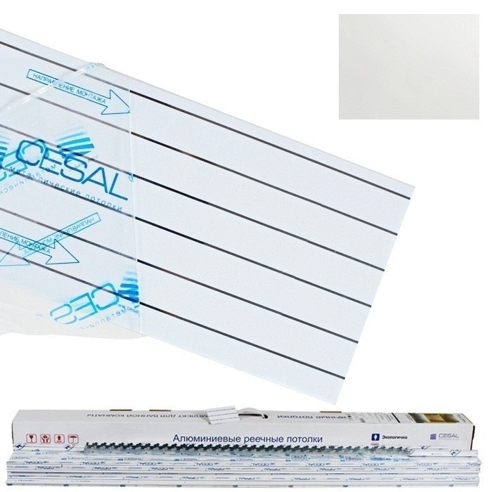 Реечный потолок Cesal S-150 2х1 м 3306 белый матовый