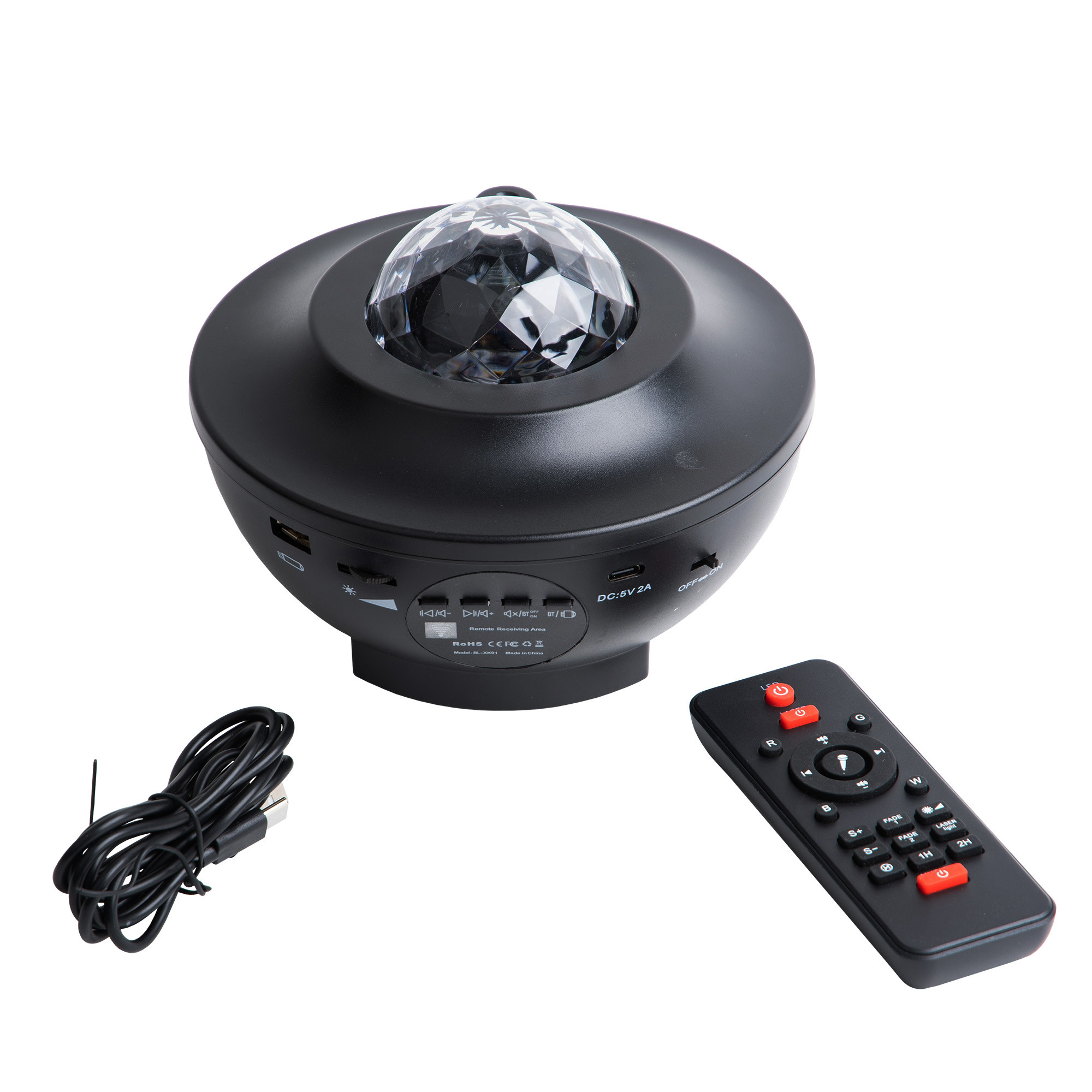 Светильник-проектор светодиодный Volpe ULI-Q333 6W/RGBW MP3 USB черный