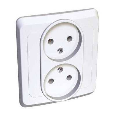 Розетка Schneider Electric Этюд PC16-006b двухместная белая