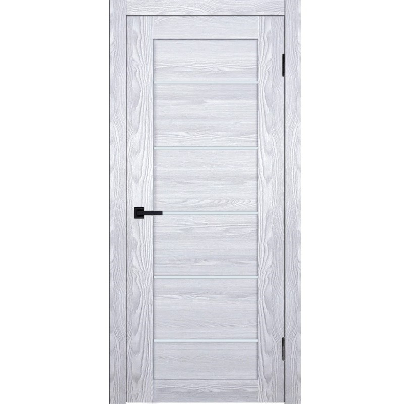 Дверь межкомнатная Komfort Doors Альфа-5 экошпон Айс ривьера стекло белое матовое 2000х800 мм в комплекте коробка 2,5 шт. и наличник 5 шт.